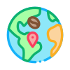 earth with coffee ping